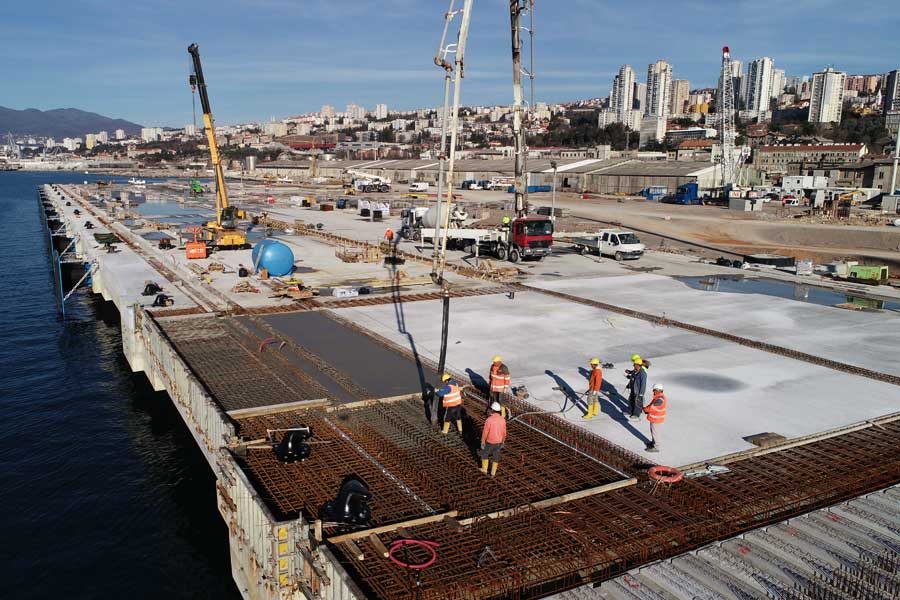 Cantiere del nuovo porto di Rijeka in Croazia